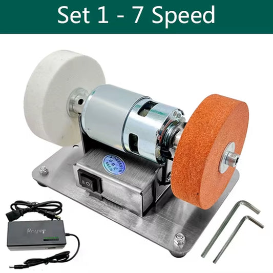 100W Double Grinder Machine Table Grinding Coarse and Fine Polishing Electric Grinding Wheel Grindig Stone Household